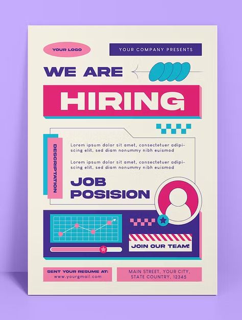 Trendy Flyer Design, We Are Hiring Poster Design, Hiring Flyer Design, Hiring Template, Recruiting Ideas, Recruitment Flyer, Hiring Flyer, Hiring Poster, Typography Shirt Design