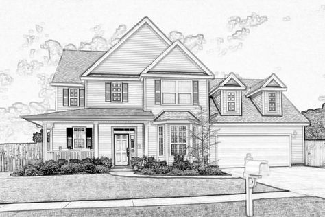 House Sketch by eaglespare on DeviantArt Dream House Sketch, Dream House Drawing, Sketch House, Simple House Drawing, House Design Drawing, Design Café, Building Drawing, House Sketch, Architecture Design Sketch