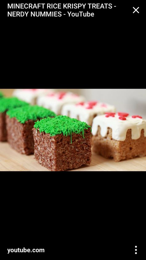 Cupcakes Minecraft, Minecraft Cupcakes, Minecraft Food, Nerdy Nummies, Krispy Treats, Rice Krispy, Minecraft Cake, Rice Crispy Treats, Minecraft Party