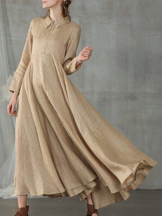 LINEN CLOTH - Shop Affordable Designer LINEN CLOTH for Women online | StyleWe Peasant Dresses, Prairie Dresses, Linen Wedding Dress, Dress Sleeve Length, Plain Dress, Dress Linen, Flared Dress, Linen Maxi Dress, Flattering Dresses