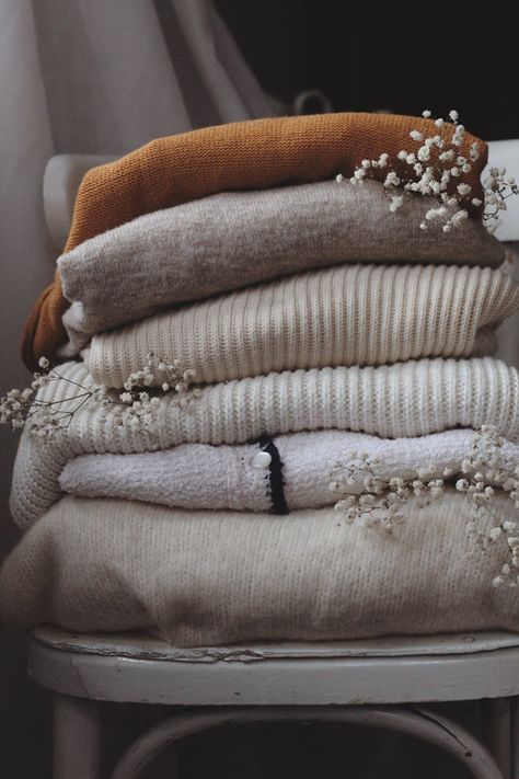 Stack of Clothes on Chair · Free Stock Photo Laundry System, Preloved Clothes, Cleaning Out Closet, Linen Closet Organization, Sustainable Clothing Brands, Fall Essentials, Autumn Aesthetic, Linen Closet, Room Spray