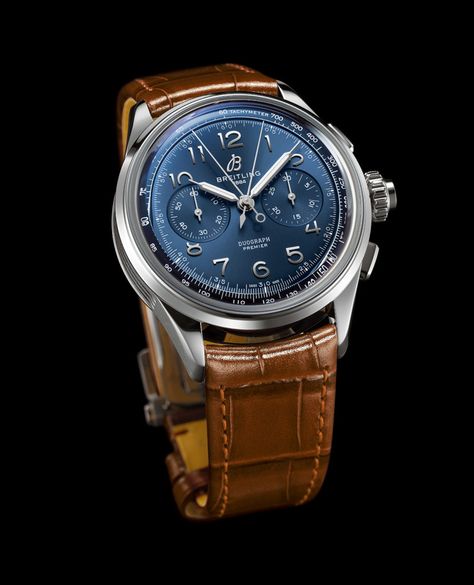 Hand-Wound and History Bound: Breitling Premier Heritage Collection | WatchTime - USA's No.1 Watch Magazine History Bounding, Breitling Watches Mens, Watches Rolex, Breitling Watches, Blue Cases, Expensive Watches, Gold Models, Luxury Timepieces, Heritage Collection