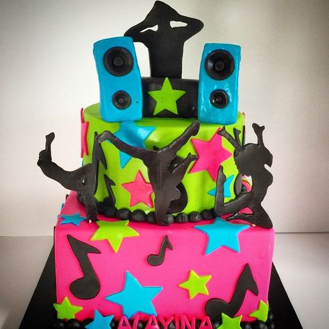 #cake #dance #hiphop #deejay #dj #birthday #sinfulsweets #colorful Dance Birthday Cake, Dance Cake, Birthday Disco, Neon Dance, Aaliyah Birthday, Dj Cake, Neon Cakes, Disco Cake