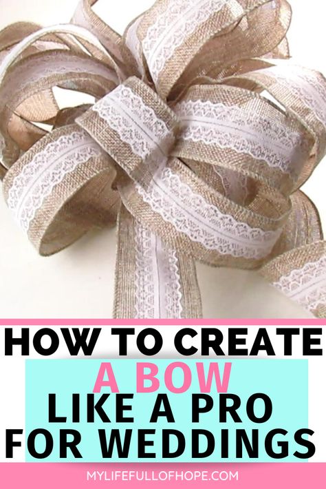 Bow Out Of Ribbon, Bow Making Tutorials, Diy Wreath Bow, Bow Maker, Wedding Pews, Christmas Bows Diy, Bridesmaid Diy, Homemade Bows, Wedding Ceremony Ideas