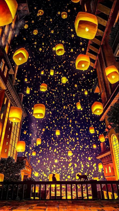 Floating Lanterns Wallpaper, Iphone Wallpaper Modern, Lantern Wallpaper, Day Landscape, Festival Paint, Floating Lanterns, Sky Lanterns, Lantern Festival, Cute Animal Drawings Kawaii