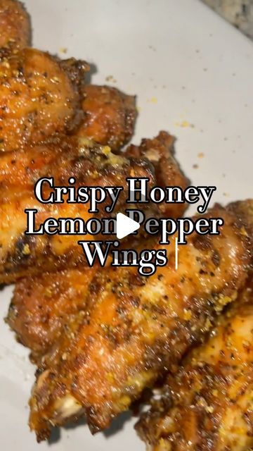 Kendall Taylor | Since its National Chicken Wing day why not post these again 😋😋  Crispy honey lemon pepper wings   Perfect for the oven or the air fryer... | Instagram Honey Lemon Pepper Wings, Lemon Pepper Chicken Wings Recipe, Cauliflower Baked, Honey Wings, Lemon Pepper Chicken Wings, Lemon Pepper Wings, Tiktok Recipes, Crispy Wings, Fry Recipes