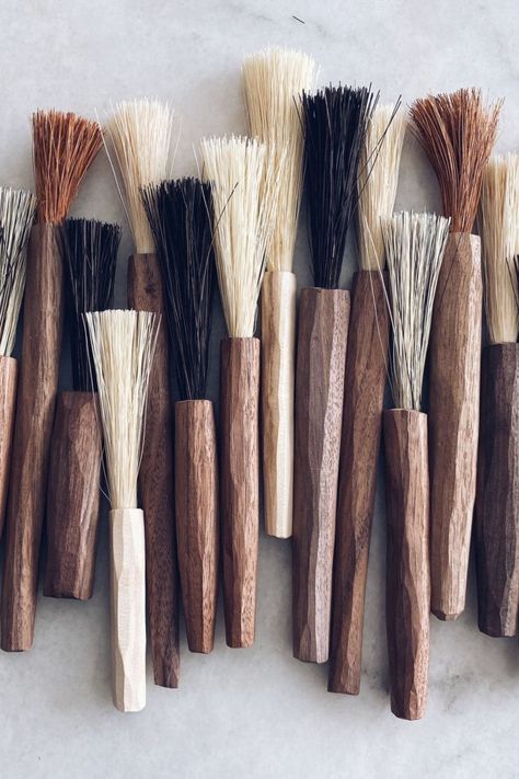 Make Brushes, Hand Carved Wooden Spoons, Wooden Objects, Painting Brushes, Brooms And Brushes, London Artist, Creative Photoshop, Wood Wax, Trial And Error