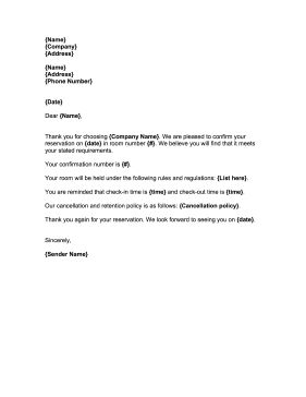 This free, printable reservation confirmation letter can be used to describe and outline hotel room policies. Free to download and print Application Letter For Hotel Job, Proof Of Residence Letter, Application Letter For Hotel Receptionist, Hotel Booking Confirmation, Biodata Format Download, Authorization Letter To Claim Money, Guest Hairstyles, Biodata Format, Confirmation Letter