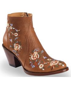 Shyanne Boots, Embroidered Boots, Western Boots Women, Leather Floral, Heel Caps, Rubber Heels, Cowgirl Boots, Casual Boots, Work Boots