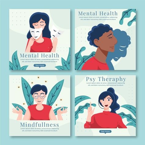 Social Media Psychology, Mental Health Awareness Day, Health Post, Mental Health Awareness Month, Health Logo, Web Inspiration, Branding Design Inspiration, Free Instagram, Cover Template