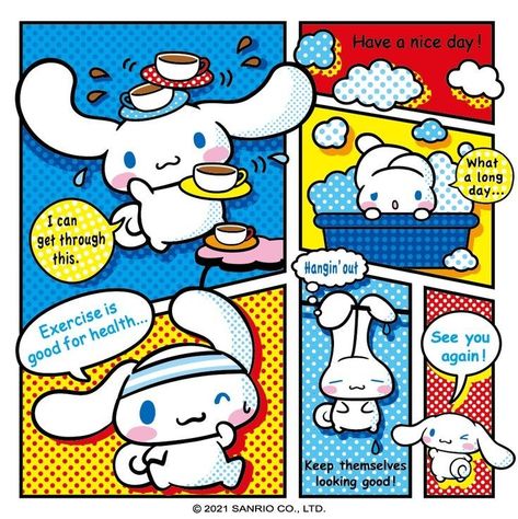 Sanrio Comic Strip, Cinnamoroll Gif, Shuffles Ideas, 3d Wallpaper Cute, Diy Dog Bed, Hello Kitty Themes, Snoopy Pictures, Hello Kitty Drawing, Hello Kitty Art