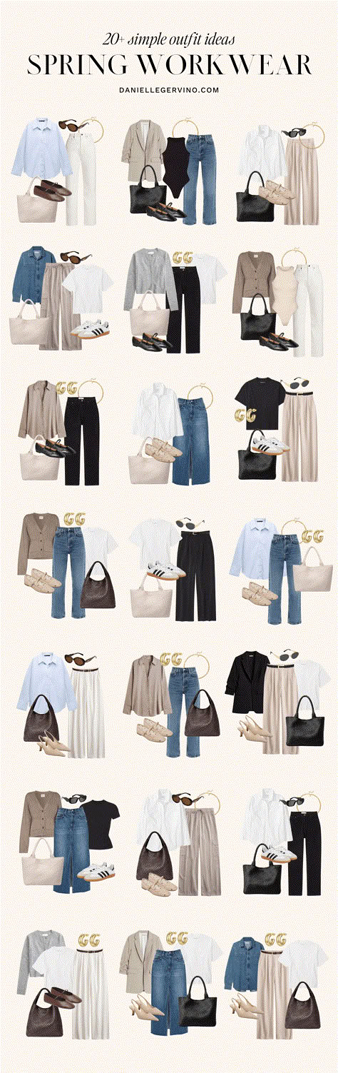 spring workwear, spring work outfit, spring business casual outfits, spring work outfits office chic, spring work outfits for women business casual, smart casual work outfit, summer office outfits, summer workwear, summer work outfits for women, capsule wardrobe, spring outfits, elevated spring outfit, smart casual spring outfit, business casual spring outfit, office outfits women, casual office outfits women, simple spring outfit, neutral spring outfit Spring Working Outfit, Casual Office Spring Outfits, Summer In Office Outfit, Office Outfit Women Summer, Smart Casual Women Summer Dress, Capsule Wardrobe Work Office Summer, Office Looks For Women Summer, Spring Outfit Office, Spring Corporate Outfits