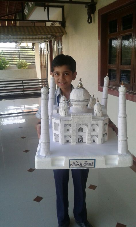 Hand made taj mahal Taj Mahal Model, Taj Mahal Art, Pinterest Diy Crafts, Pinterest Diy, Art And Craft, Taj Mahal, Hand Made, Arts And Crafts, Models