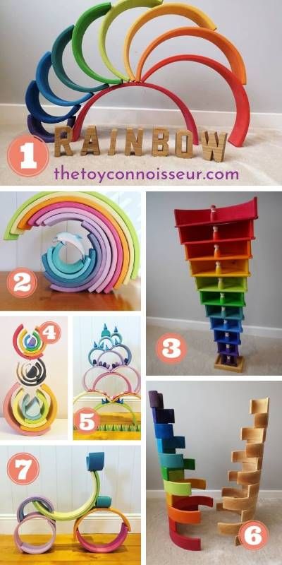 Rainbow Ideas, Grimms Rainbow, Grimm's Toys, Rainbow Stacker, Rainbow Toy, Making Wooden Toys, Kids Toys For Boys, Wooden Toys Plans, Wooden Rainbow