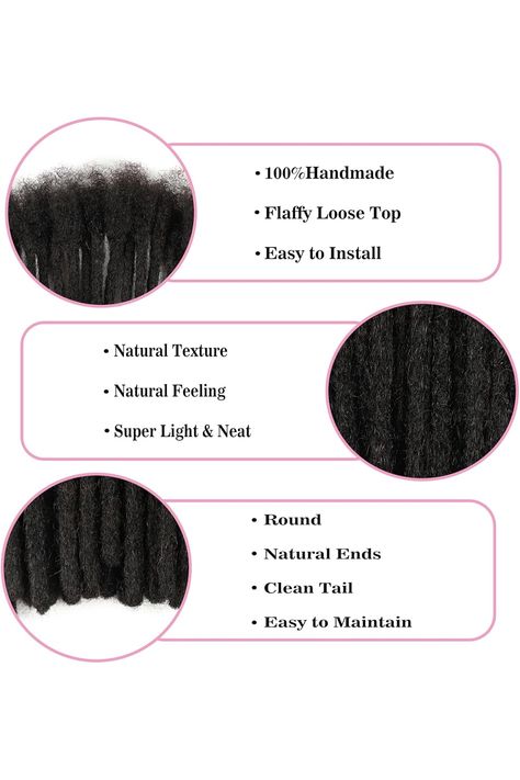 Loc Extension Human Hair 4 Inch 0.4cm Thickness 60 Strands 100% Full Handmade Permanent Dreadlock Extension Human Hair For Women/Men Can Be Dyed Bleached Curled (Natual Black) Dreadlock Extension, Permanent Dreadlock Extensions, Loc Extensions Human Hair, Loc Extensions, Wig Ideas, Hair For Women, Dreadlock Extensions, Womens Wigs, Human Hair Extensions