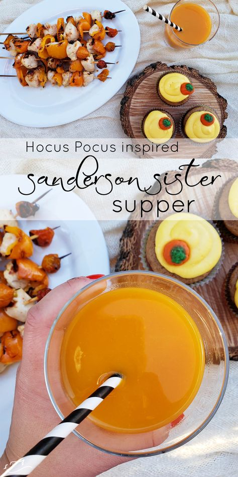 Movie Night Dinner, Hocus Pocus Movie, Movie Night Food, Hocus Pocus Party, The Sanderson Sisters, Halloween Movie Night, Date Night Recipes, Spice Cake Mix, Dinner And A Movie