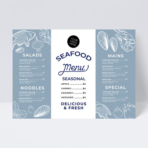 Cartas Ideas, Restaurant Promotions, Breakfast Cafe, Restaurant Poster, Restaurant Specials, Menu Designs, Orange Twist, Cooking Seafood, Presentation Video