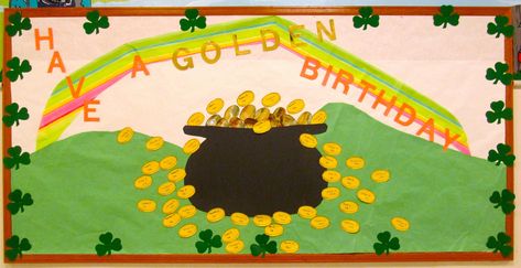 March 13 Birthday, Birthday Board Ideas, Infant Projects, Hr Ideas, Birthday Bulletin Board, March Bulletin Board, March Art, Bulletin Ideas, March Birthdays