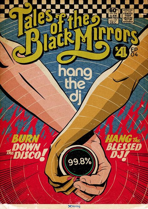 Black Mirror Hang The Dj, Hang The Dj, Science And Superstition, Tales Of The Unexpected, Photowall Ideas, Mirror Illustration, San Junipero, Retro Comic Book, Classic Comic Books