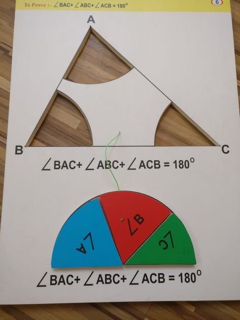 Sum Of Angles In A Triangle, Mathematics Exhibition Ideas, Maths Exhibition Ideas, Maths Models For Exhibition Ideas, Maths Exhibition, Math Projects Middle School, 3d Tipografi, Geometry Projects, Math Models