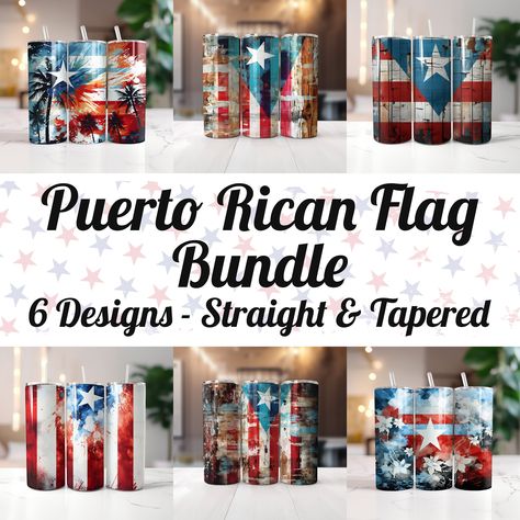 Flag Tumbler, Color Burst, Puerto Rico Flag, Porto Rico, Sublimation Ink, Puerto Rican, Mirror Image, Tumbler Sublimation, Tumbler Wrap