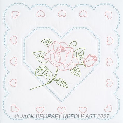 Heart Quilt Blocks, Stitch Embroidery Design, Embroidered Quilts, Heart Quilt, White Quilt, Stitch Embroidery, Arts And Crafts Supplies, Craft Time, Book Crafts