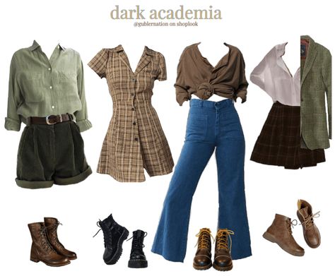 Cute Outfits Academia, Academic Aesthetic Outfit Summer, Dark Academia Outfit Shoes, Dark Feminine Aesthetic Outfits Plus Size, Dark Academia For Summer, Dark Academia Outfit Board, Dark Academia In Summer, How To Dress Dark Academia, Summer Academia Fashion