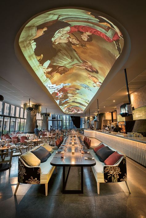 Sandton Restaurant: Saint | Visi Restaurant Concept Ideas, Pizza And Champagne, Luxury Restaurant Interior, Art Hotel, Bar Design Awards, New Pizza, Bar Designs, Restaurant Ideas, Luxury Restaurant