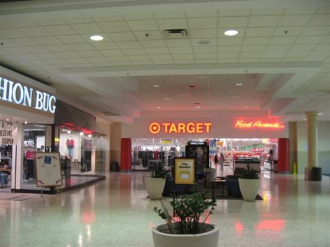 Target was attached to the mall! Old Target Aesthetic, Suburban Childhood, Mall Nostalgia, Y2k Memories, Target Aesthetic, 2000s Mall, Mall Aesthetic, Dead Malls, Y2k Anime