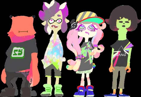 Splatoon Bands, Diss Pair, Splatoon Art Style, Chirpy Chips, Official Splatoon Art, Splatoon Official Art, Splatoon Idols, Paintball Game, Splatoon Oc