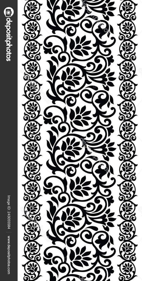 Doodle Art Flowers, Vector Border, Boho Art Drawings, Design Pattern Art, Botanical Flower Art, Stencil Printing, Motif Batik, Paisley Art, Textile Prints Design