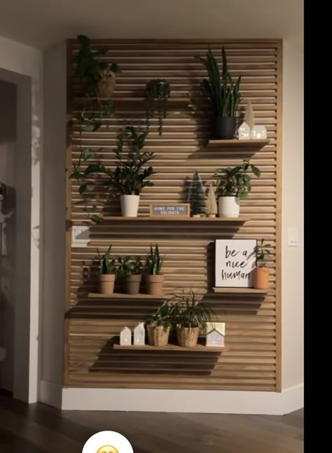 Wall With Plants, Room Wall Decor Aesthetic, Diy Wall Design, Wall Decor Aesthetic, Wood Slat Wall, Backyard Oasis Ideas, Aesthetic Wall Decor, Wall Aesthetic, Drawing Wall