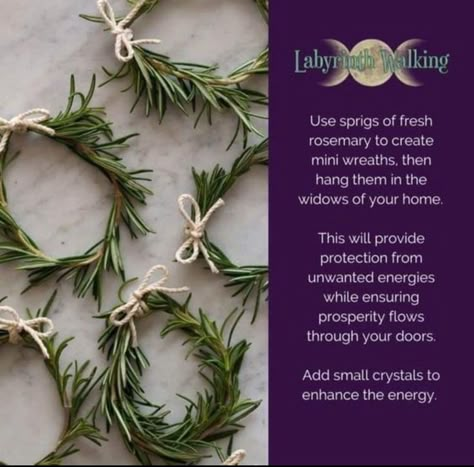 Rosemary Wreath, Yule Traditions, Yule Crafts, Yule Celebration, Pagan Crafts, Wiccan Magic, Magic Spell Book, Witch Spirituality, Magic Herbs