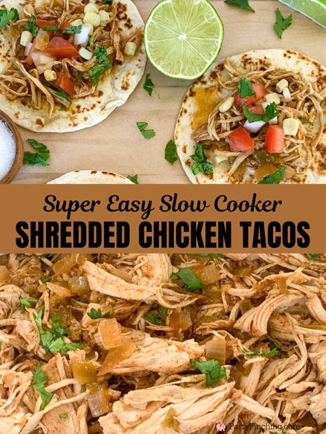 super easy slow cooker shredded chicken tacos, best easy dump and go meal dinner ideas, crockpot chicken tacos, street tacos in the crock  pot slow cooker, affordable budget friendly family meal dinner ideas recipes Shredded Chicken Fajitas Crockpot, Slow Cooker Pulled Chicken Tacos, Crock Pot Chicken Tacos Easy, Easy Crockpot Chicken Tacos, Chicken Taco Meat Crockpot, Crockpot Tacos Chicken, Chicken For Tacos In Crockpot, Shredded Taco Chicken Crockpot, Chicken Tacos Crockpot Easy