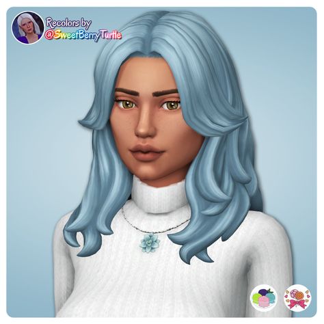 Aharris00britney Fawn Hair in Candy Shoppe & Sorbet Remix Palettes | SweetBerryTurtle on Patreon Sims 4 Mint Hair, S4cc Makeup, Fawn Hair, Hair Color Swatches, Plum Hair, Animal Crossing 3ds, Mint Hair, Los Sims, Sims Hair