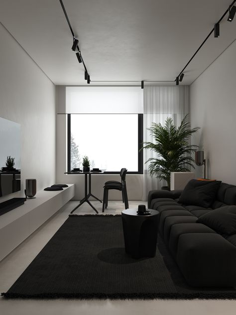 NT1H2 :: Behance Minimalist Industrial Living Room, Modern Minimalist Living Room Minimalism, Korean Apartment Interior, Minimalist Apartment Interior, Minimal Interior Design, Modern Small House Design, Future Apartment Decor, Minimal House Design, Mid Century Modern Interiors