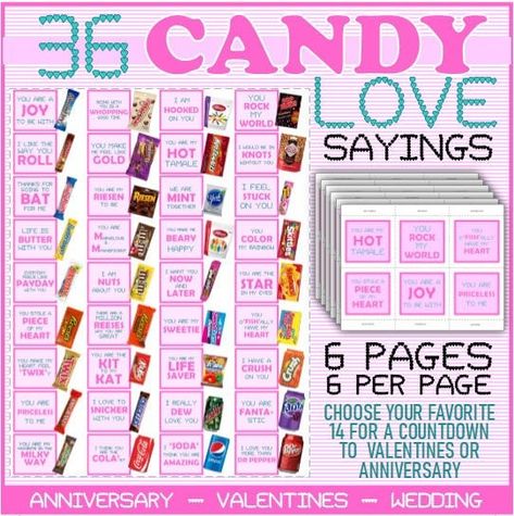 Candy Love Sayings, Countdown To Wedding, Candy Sayings, Candy Bar Poster, Candy Valentines, Love Sayings, Candy Quotes, Reasons Why I Love You, Microsoft Publisher