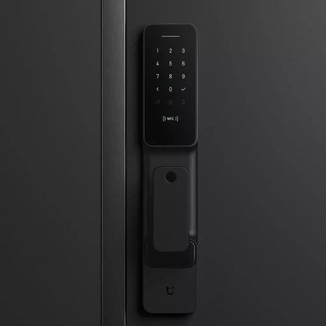 Lock automatically after closing the door 6 ways to unlock 7 heavy safety status monitoring Electromagnetic protection design, resist small black box attack Multidimensional living fingerprint identification Fingerprint Door Lock, Digital Door Lock, Door Handle Design, Black Door Handles, Smart Door Locks, Electronic Lock, Black Door, Smart Lock, Handle Design