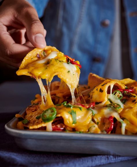 Loaded Nachos, Pickling Jalapenos, Corn Kernel, Frozen Corn, Oven Racks, Refried Beans, Baking Sheets, Tortilla Chips, Shredded Cheese