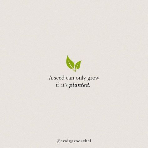 #grow @craiggroeschel Planting Seeds Quotes, Seed Quotes, Growing Quotes, Plants Quotes, Planting Seeds, Best Quotes, Seeds, Blossom, Canning