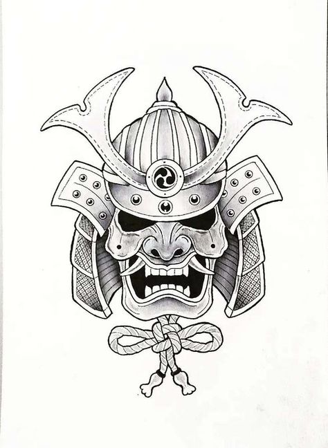 Samurai Helmet Tattoo Design, Ronin Mask Tattoo, Samurai Mask Tattoo Warriors, Demon Samurai Tattoo, Samurai Tattoo Design Ideas For Men, Traditional Japanese Mask Tattoo, Samurai Tattoo Stencil, Japanese Samurai Mask Tattoo, Shogun Tattoo