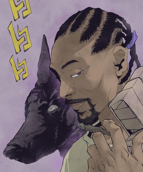 Rem.ill (@rem.illustrations) on Instagram: "Dogg.....#snoopdogg #jojo #anubis #jojoreference #remillustrations #fanart " Rapper And Anime, Jojo's Bizarre Adventure Stands, Dope Cartoons, Black Anime Guy, Anime Rapper, Bleach Anime Ichigo, Cartoon Character Tattoos, Rapper Art, Black Cartoon Characters