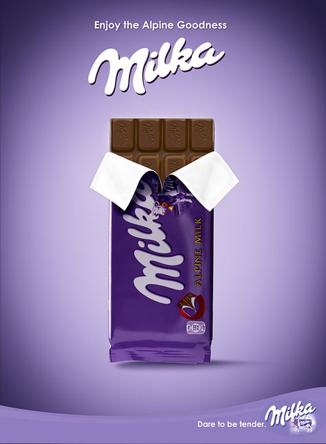 Milka Advertisement on Behance Milka Chocolate, Visual Advertising, Happy Chocolate Day, Grocery Store Design, Chocolate Pack, Marketing Poster, Chocolate Design, Box Packaging Design, Chocolate Shop