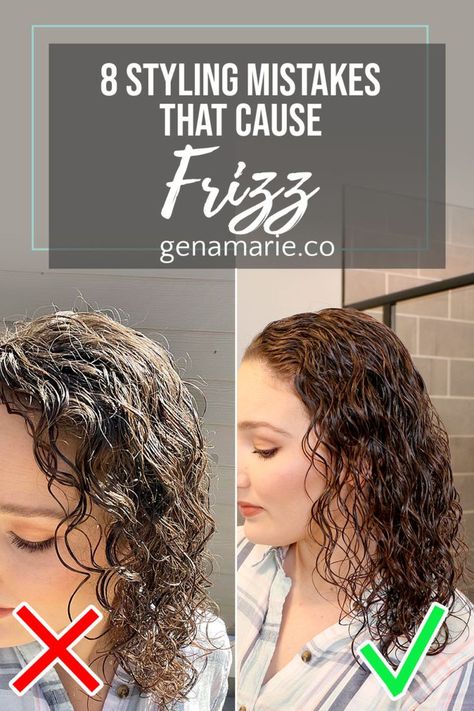 8 Styling Mistakes that Cause Frizz, Root Frizz, & Wet Frizz | Wavy hair care, Crazy curly hair, Curly hair styles naturally Stringy Curly Hair, Styling Thick Curly Hair, How To Use Curl Cream, Curly Hair Wash Routine, Curly Hair Dos, Frizzy Curls, Really Curly Hair, Bounce Curl, Curl Tutorial