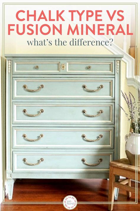 What is the difference between Fusion Mineral Paint and Chalk-type paints? This post breaks it all down for you! #chalkpaint #fusionmineralpaint Mineral Paint Vs Chalk Paint, Distressed Furniture Painting, Furniture Painting Tips, Living Room Decor On A Budget, Paint Palettes, Transforming Furniture, Fusion Paint, Diy Living Room Decor, Flea Market Style