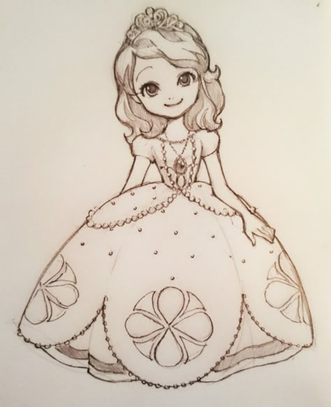 Princess Sofia Sophia The First Drawing, Sofia The First Drawing Easy, Sofia The First Drawing, Princess Sofia Cartoon, Sofia Drawing, Sofia And Cedric, Sofia The First Cartoon, Sofia Art, Princess Sketches