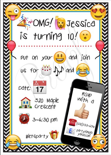 EMOJI Birthday Invitation / Digital File por ThePartyPatisserie Emoji Party Invitations, Emoji Invitations, Emoji Birthday Invitations, Party Emoji, Birthday Emoji, Teenager Party, Free Emoji, Emoji Birthday Party, 8 Birthday