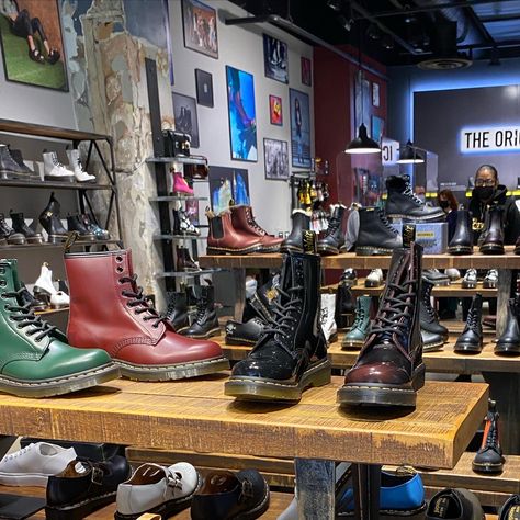 Dr. Martens Store in Times Square, NYC. Dr Martens Collection, Dr Martens Store, Times Square Nyc, Dr Martens Outfit, Dr. Martens Boots, Dr. Martens, Combat Boots, Times Square, Square