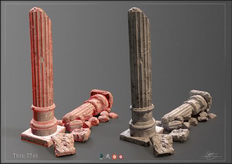 Ancient Pillars, Gothic Architecture Pillar, Greek Columns Aesthetic, Rome Buildings, Ancient Greek Columns, Ancient Greek Pillars, Greek Buildings, Castle Project, Japanese Shrine