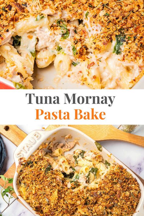 Tuna Mornay Pasta Bake Recipe Tuna Mornay Pasta Bake, Tuna Mornay Recipe, Tuna Mornay, Spinach Bread, Pasta Bake Recipe, Tuna Pasta, Canned Tuna, Baked Pasta Recipes, Cooking Seafood